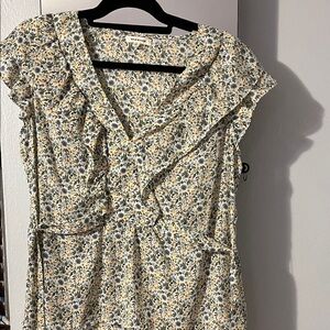 Max Studio Blue and Cream Floral Dress